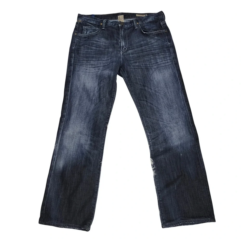 Citizens of Humanity Sid Mens Dark Wash Straight Leg Jeans Sz 34 Blue Collar USA